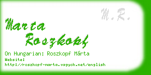 marta roszkopf business card